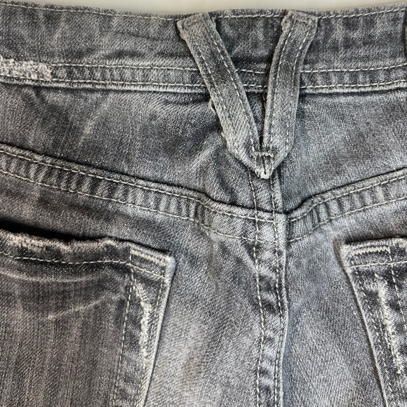 Miss Me Skull Rhinestone Denim Jeans Grey Gray Halloween Rocker 27 Bling - Picture 4 of 15